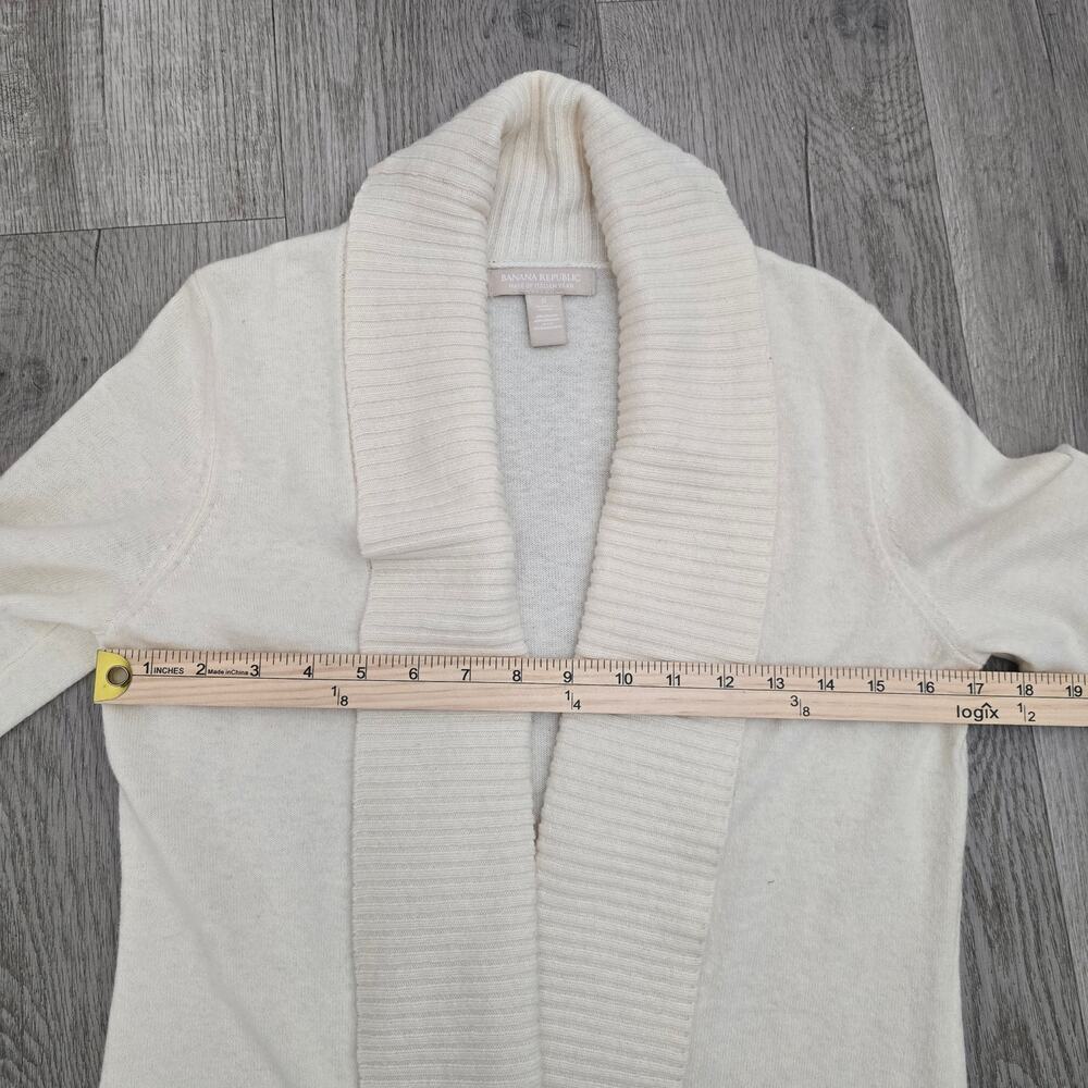 Women's Cream Wool Cashmere Shawl Collar Cardigan Sweater S Luxe Cozy Soft Girl - Picture 4 of 8